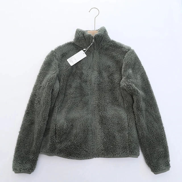 Weiche Sherpa Zip Up Hohe Kragenjacke, Fleeceweste