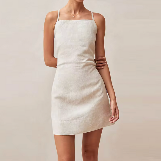 Minikleid aus Baumwoll mit gekreuztem Rücken