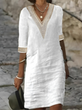 Chic Baumwoll-Leinen-Kleid für Frauen