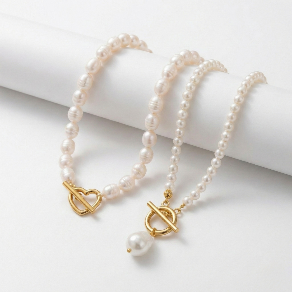 Damen Perlenarmband mit Knebelverschluss und Anhänger | Shop Nory