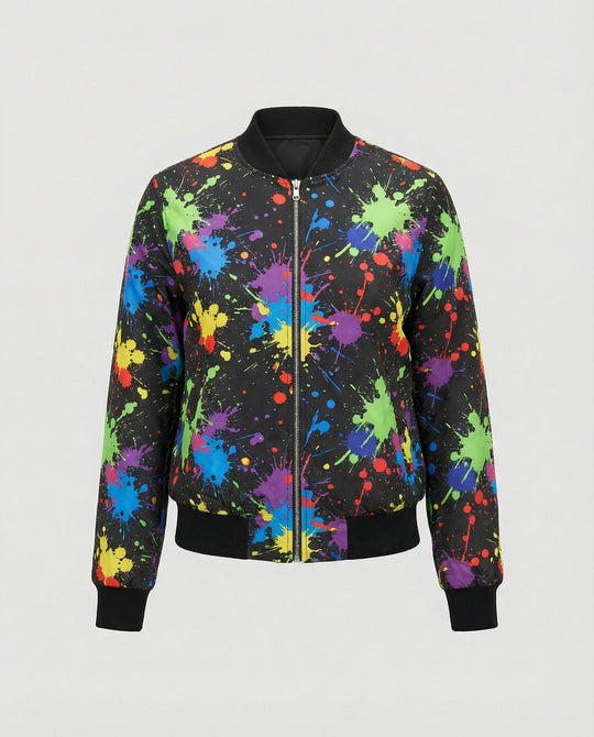 Bedruckte Zip Jacke