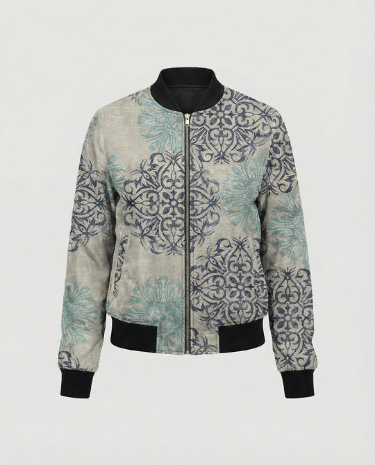 Bedruckte Zip Jacke