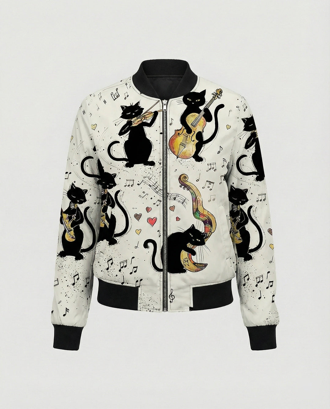 Bedruckte Zip Jacke