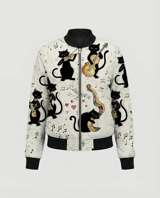 Bedruckte Zip Jacke