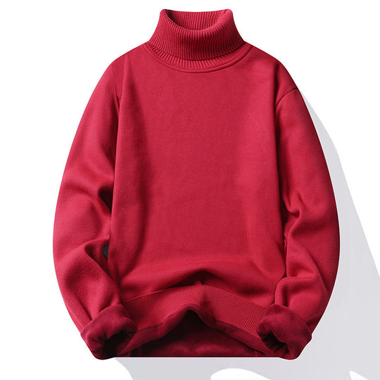 Herren-Rollkragenpullover, gefüttert, schmal geschnitten