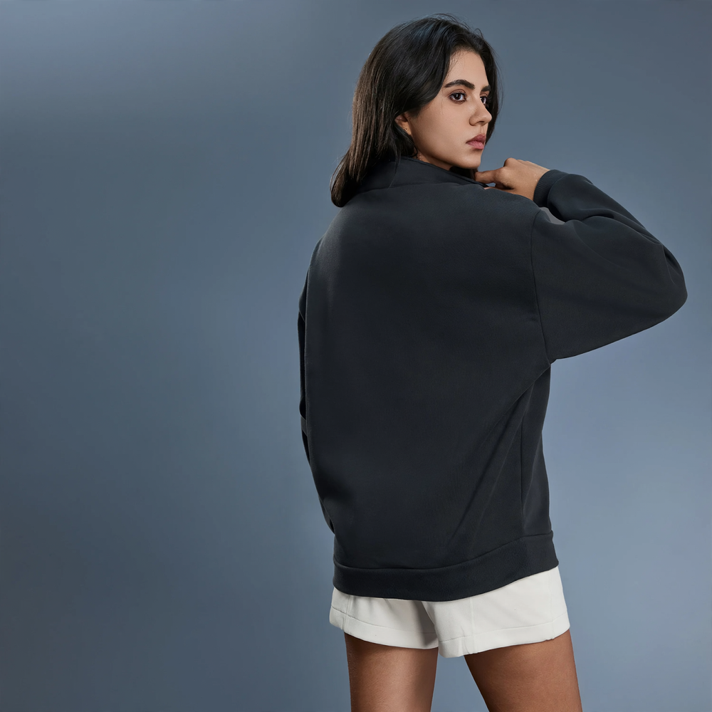 Gefüttertes Damen-Sweatshirt mit Stehkragen