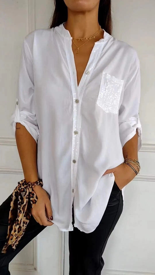 Glitzerbluse Mit Paillettentasche