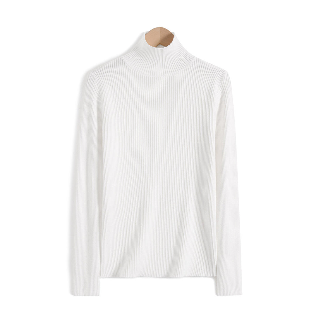 Damen-Strickpullover mit Stehkragen, schmal geschnitten