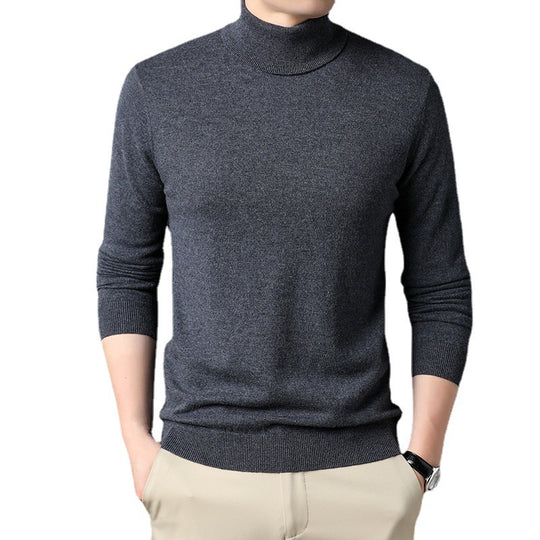 Herren-Kaschmirpullover, Rollkragen, körperbetonter Schnitt