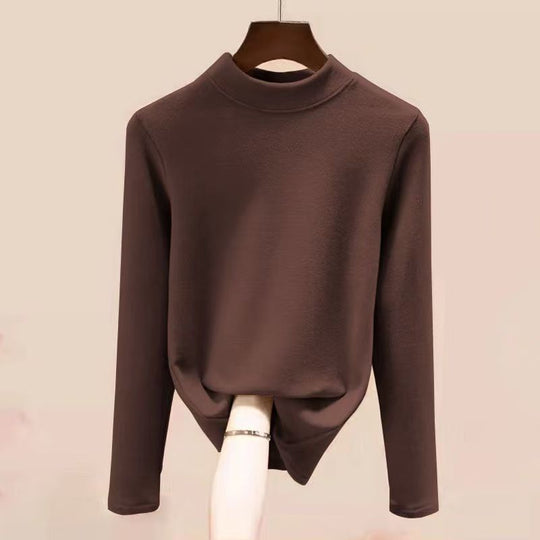 Damen-Thermo-Unterziehshirt, halbhoher Kragen, gefüttert
