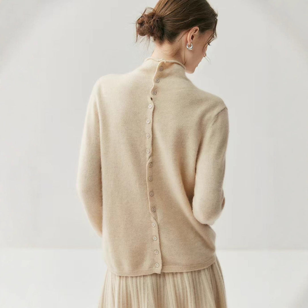 Damen-Strickjacke mit Rollkragen, beidseitig tragbar