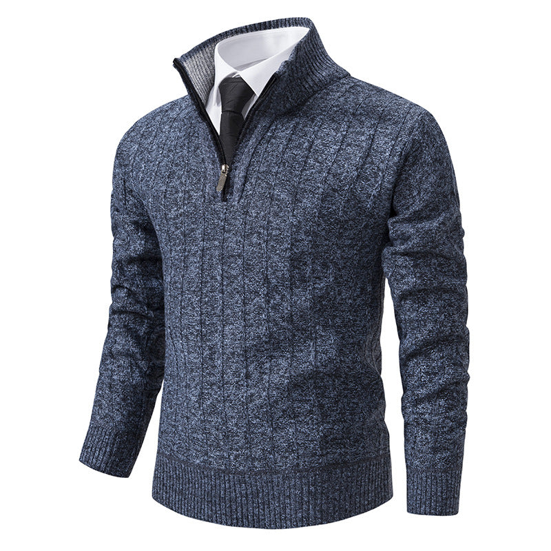 Herren-Strickpullover mit Reißverschluss und Futter
