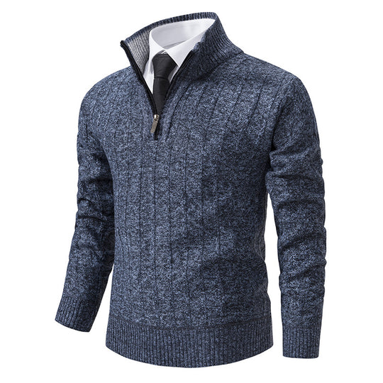 Herren-Strickpullover mit Reißverschluss und Futter