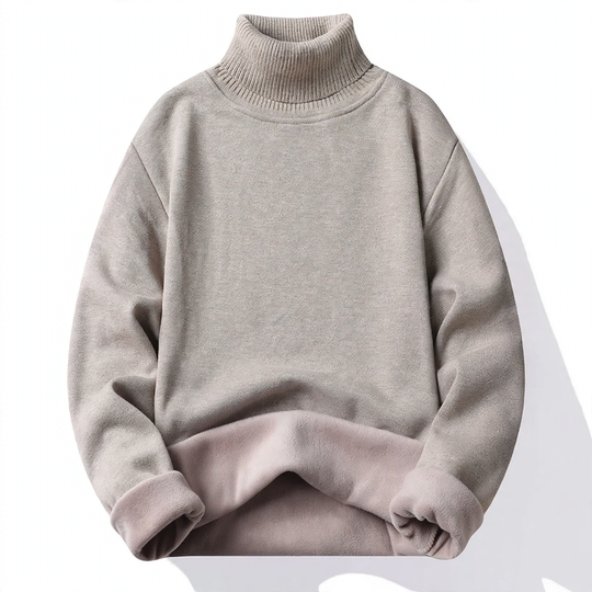 Herren-Strickpullover mit hohem Kragen, körperbetont