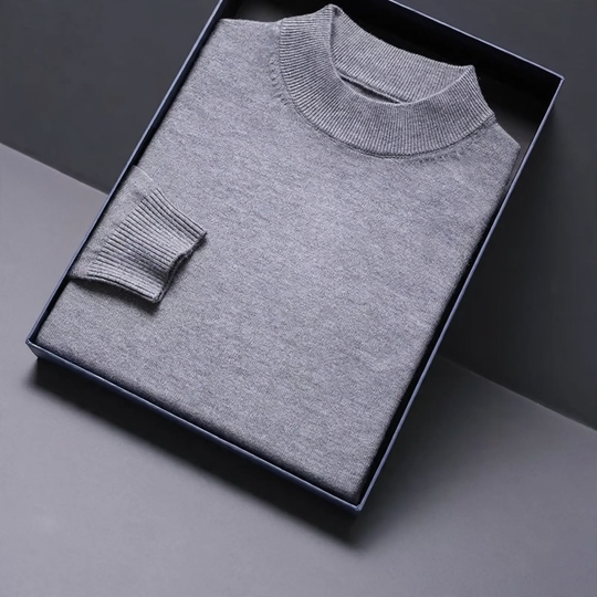 Herren-Yakwollpullover, Stehkragen, warm und gestrickt