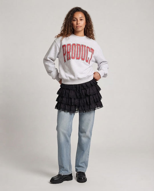 Damen College-Sweatshirt mit übergroßem Collegiate-Print und weichem Fleece Shop Nory