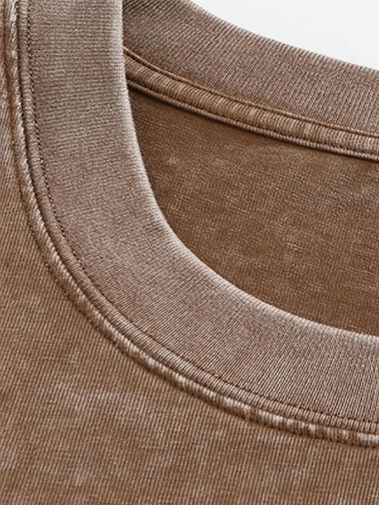 Baumwoll-T-Shirt mit Rundhalsausschnitt