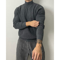 Rollkragen Strickpullover Dunkelgrau