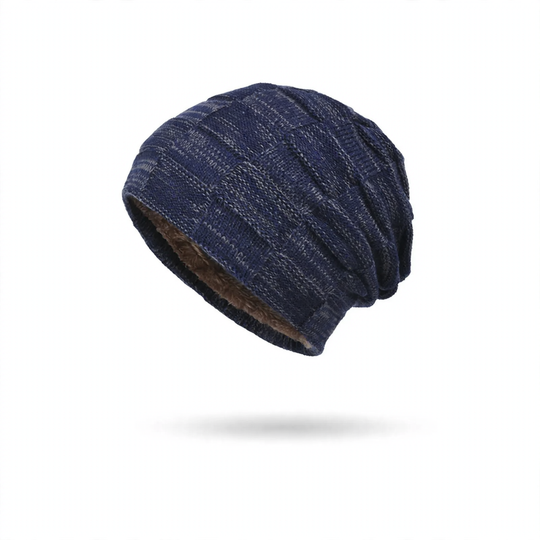 Winter-Strickmütze und Schal Set, gefüttert