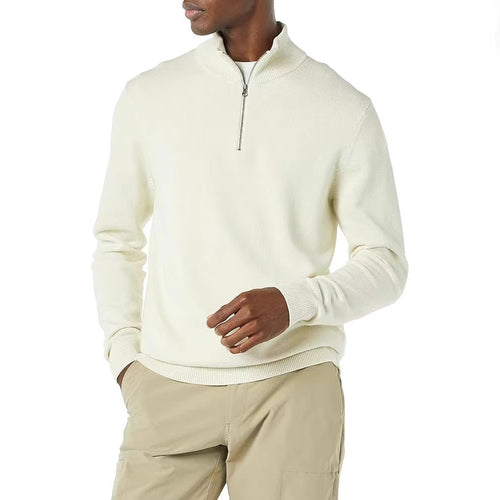 Herren-Strickpullover mit Polokragen und Reißverschluss