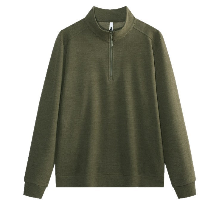 Business-Freizeit-Sweater mit Reißverschluss und Waffelstruktur