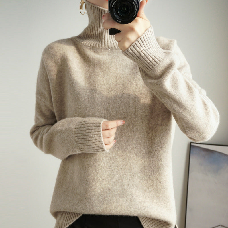 Damen-Kaschmirpullover mit Rollkragen