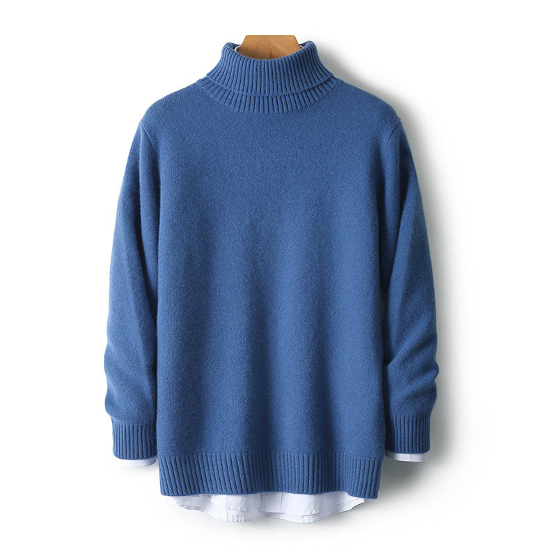 Herren-Wollpullover mit Rollkragen, 100% Wolle