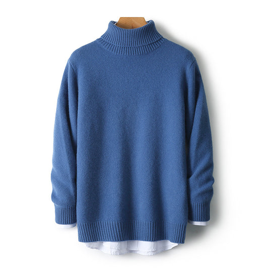 Herren-Wollpullover mit Rollkragen, 100% Wolle
