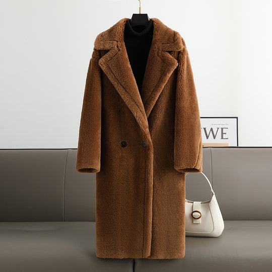 Teddy-Mantel mit Reverskragen, Damen
