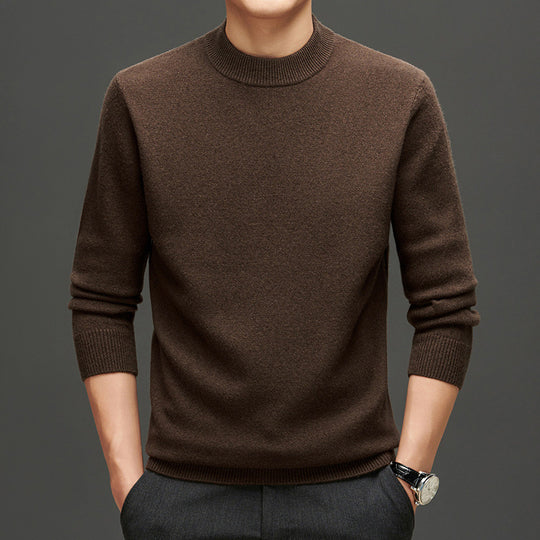 Herren-Kaschmirpullover mit Stehkragen, 400g