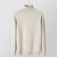 Rollkragen Strickpullover Apricot