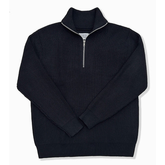 Unisex Strickpullover, Halbreißverschluss, Wollmischung