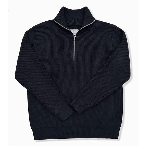 Unisex Strickpullover, Halbreißverschluss, Wollmischung