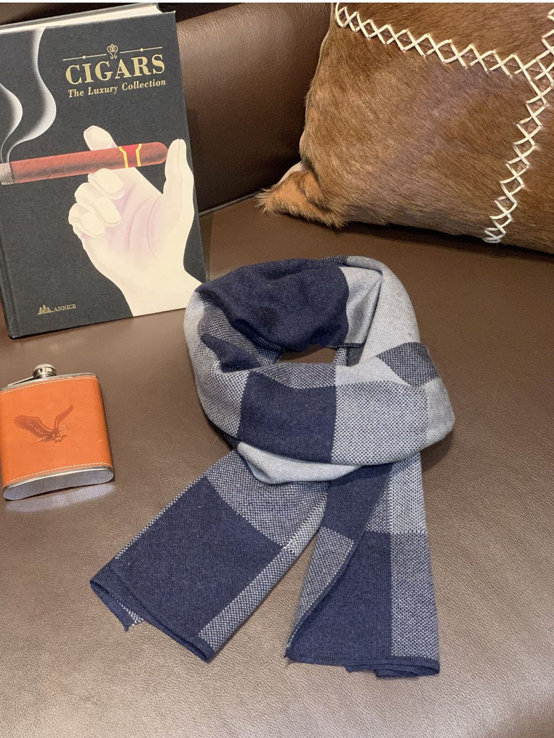 Moderner Strickschal für Herren, 180x30cm