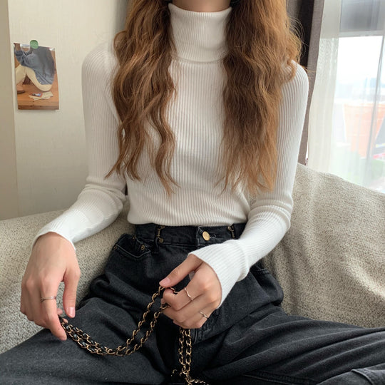 Klassischer Damen-Strickpullover mit Rollkragen