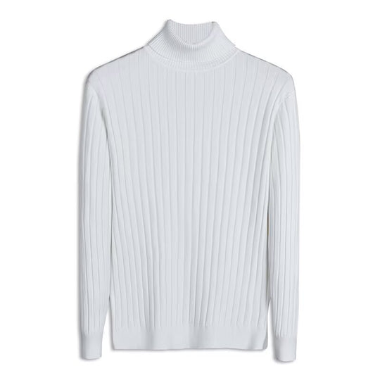 Herren-Strickpullover mit umschlagbarem Stehkragen