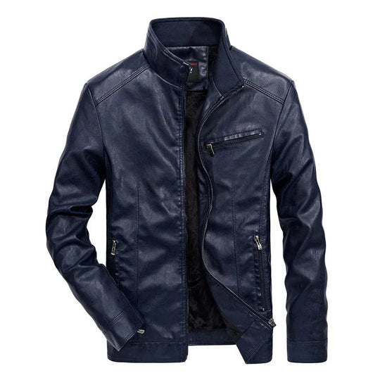 Lederjacke für Herren Frühlingsjacke mit Reißverschluss