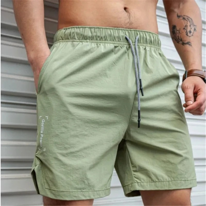 Atmungsaktive, Einfarbige Badeshorts für Männer mit Kordel