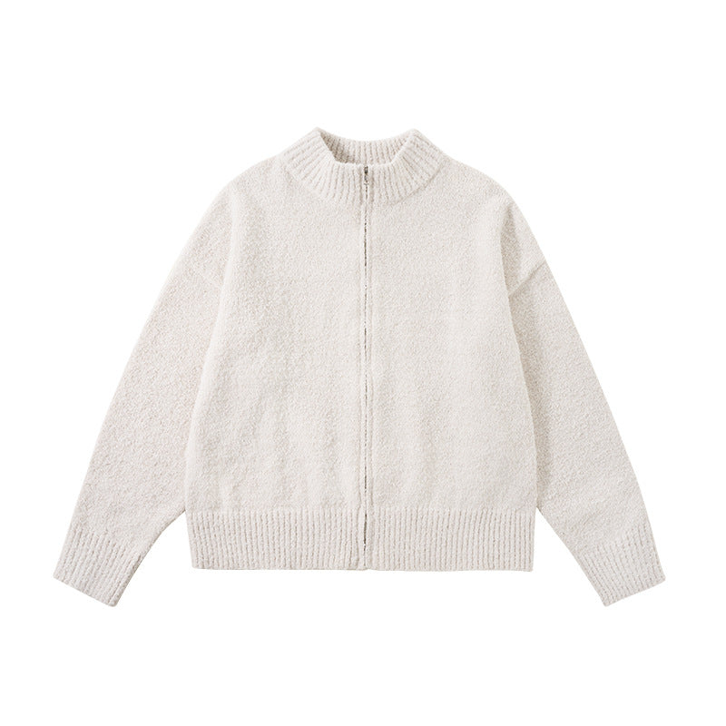 Herren-Strickjacke mit Stehkragen