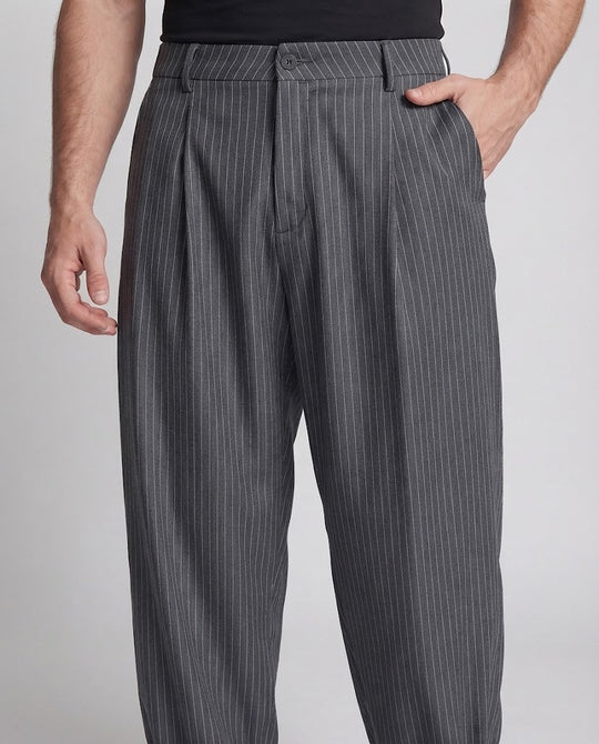 Herren Nadelstreifen-Palazzo-Hose mit extra weitem Bein und hoher Leibhöhe Shop Nory