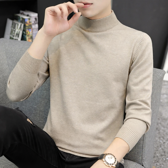 Herren-Strickpullover mit halbem Kragen, wärmeisolierend