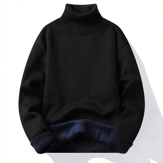 Herren-Strickpullover mit hohem Kragen, körperbetont