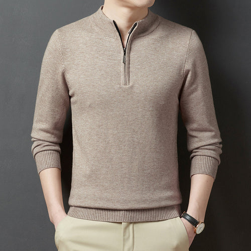Herren-Strickpullover mit Stehkragen, 350g