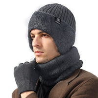 Grau Mütze Schal Handschuhe