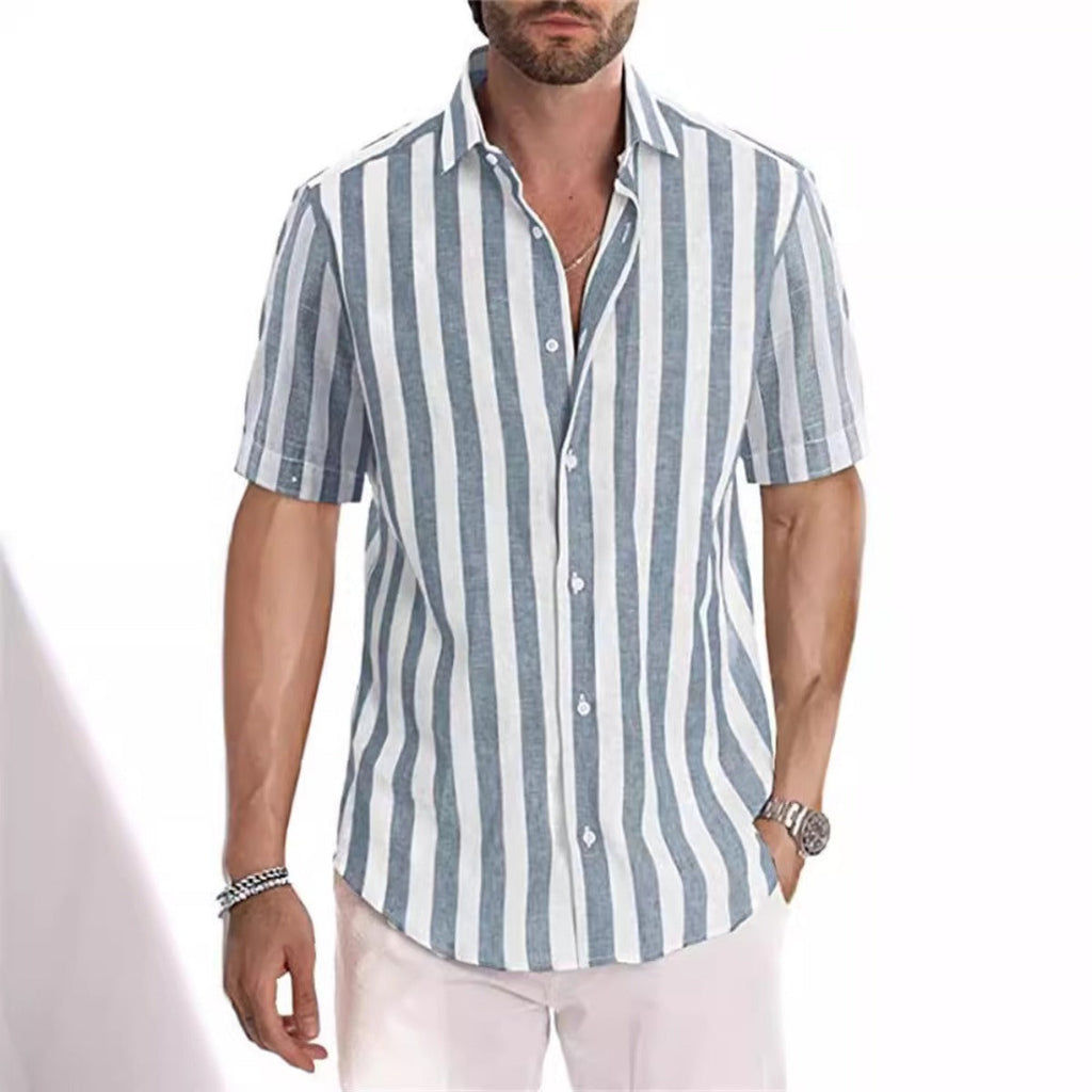 Herren Hemd mit gestreiftem Revers