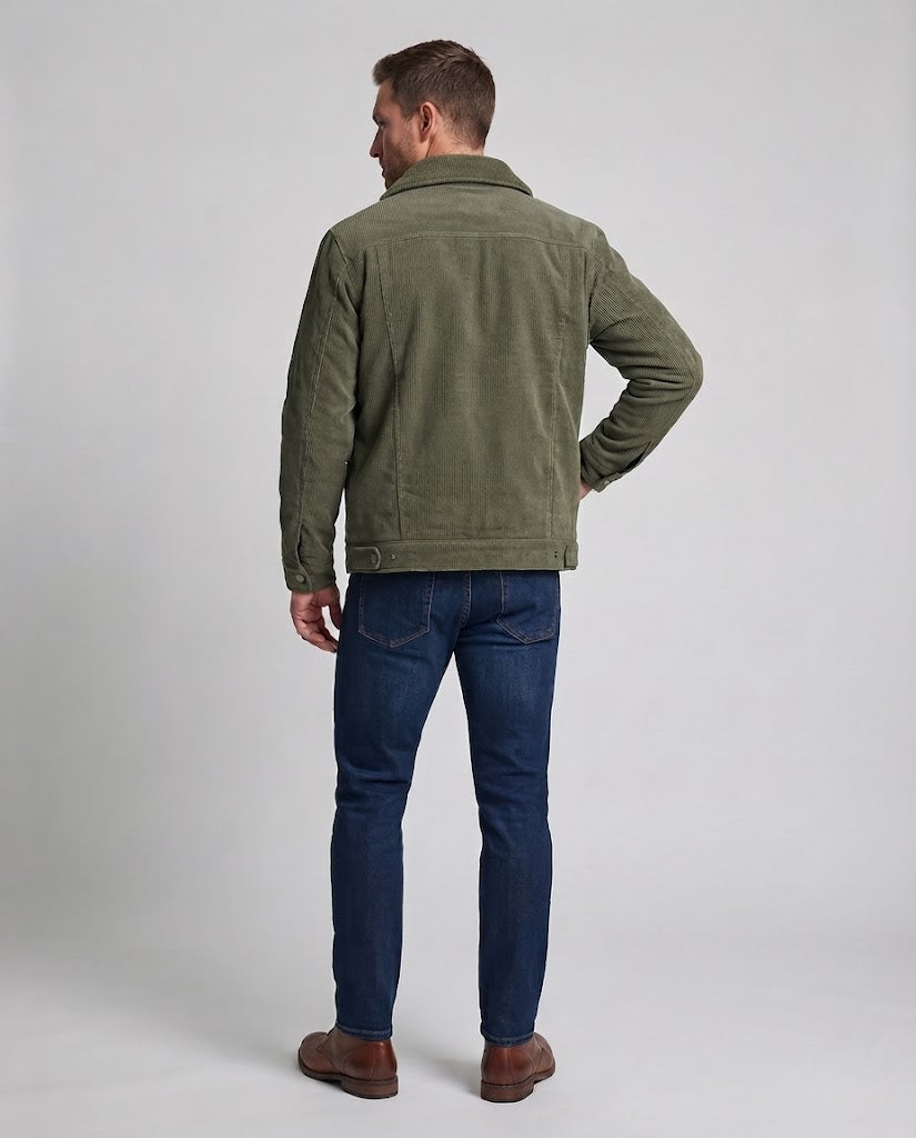 Herren Weiche Cordjacke mit Teddy-Innenfutter Shop Nory