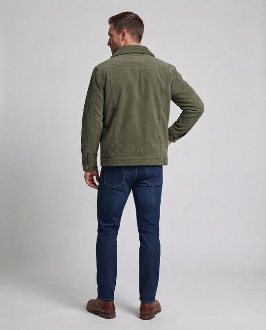 Herren Weiche Cordjacke mit Teddy-Innenfutter Shop Nory