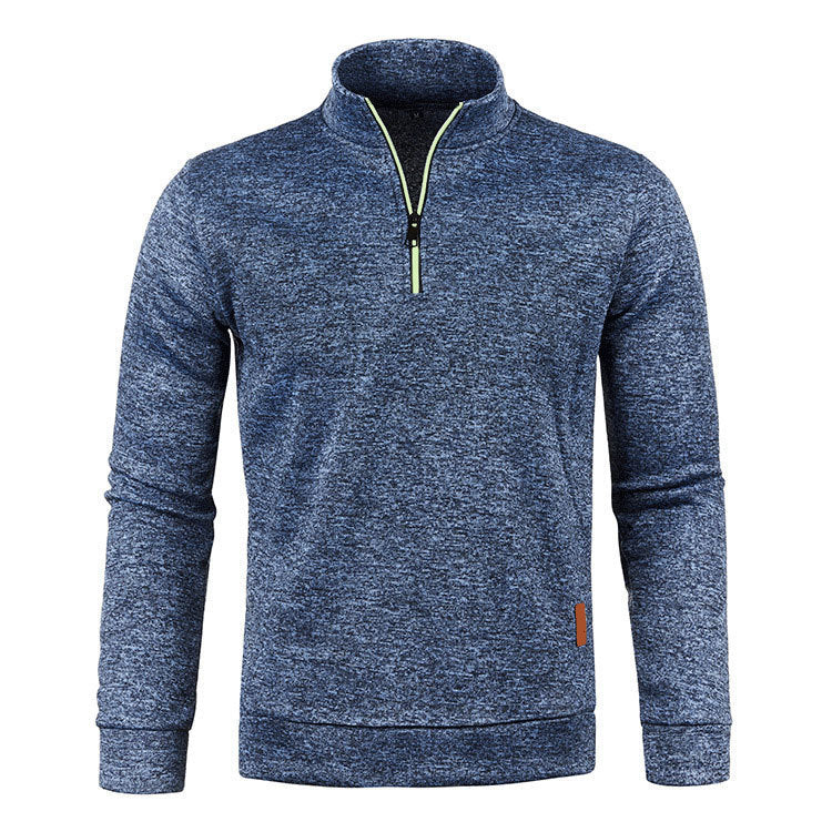 Herren-Strickpullover mit Stehkragen und Reißverschluss