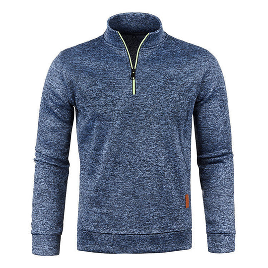 Herren-Strickpullover mit Stehkragen und Reißverschluss