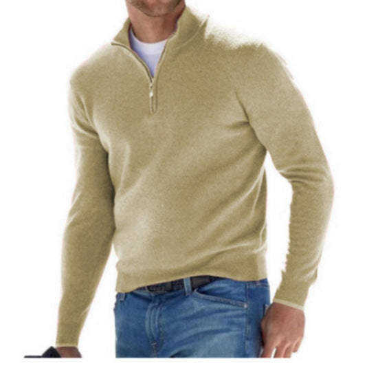 Herren-Langarm-Kaschmirpullover, schlichtes Design